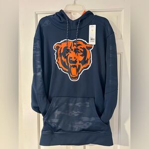 NFL Chicago Bears Men's Blue Hoodie with Orange Bear Logo. XXL.